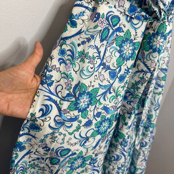 Talbots Voile Square Neck Midi Fit Flare Dress Songbird Floral Sprint Romantic - Picture 6 of 12